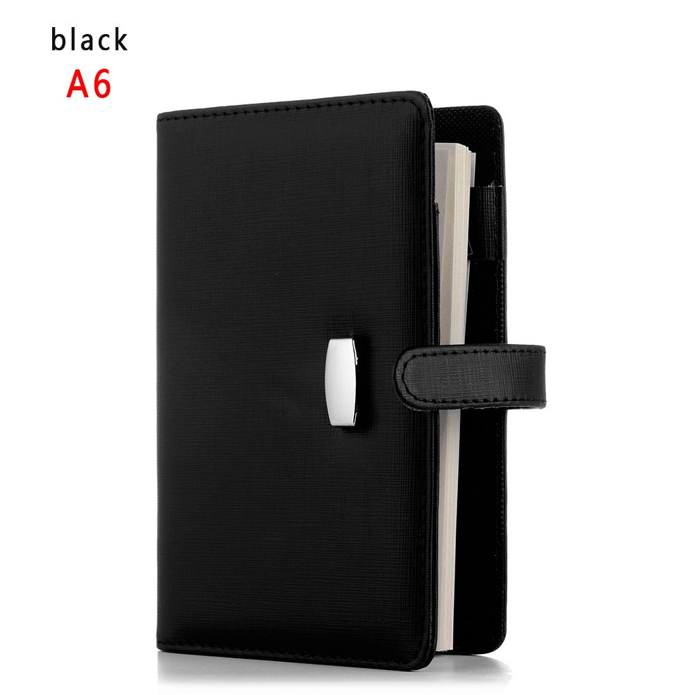 Refillable Card Organizer Ring Binder Leather Loose Leaf Daily Planner File Folder Notepad Notebook