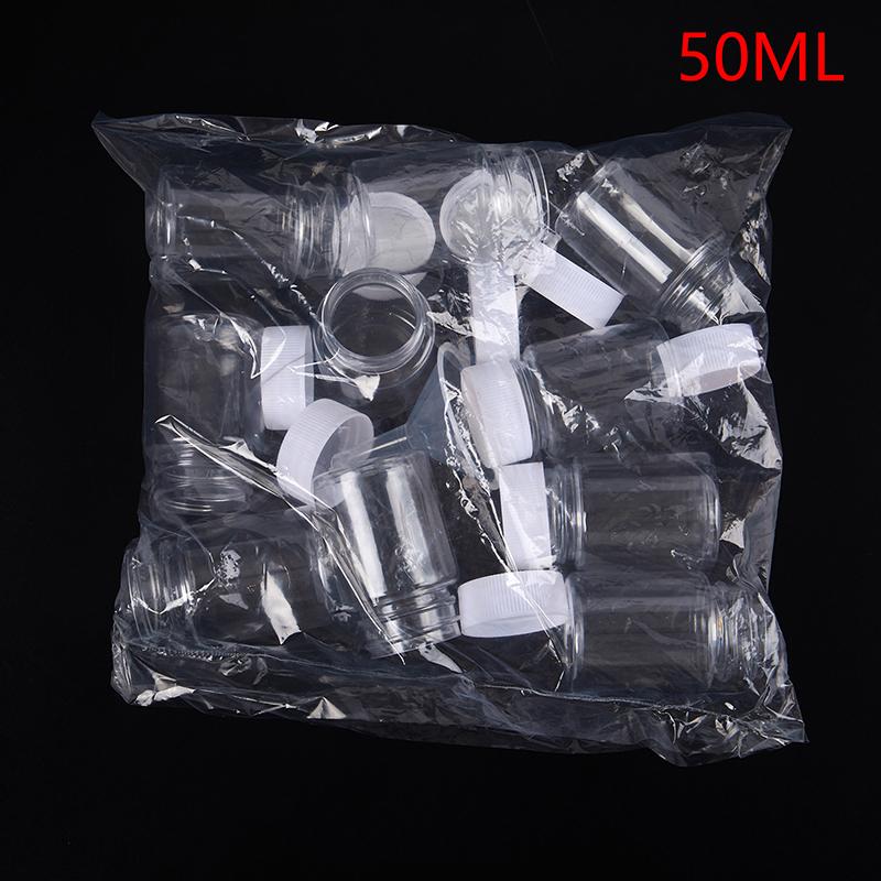 10PCS Plastic PET Clear Empty Seal Bottles Solid Powder Medicine Pill Vial Container Reagent Packing Bottle Refillable Bottles
