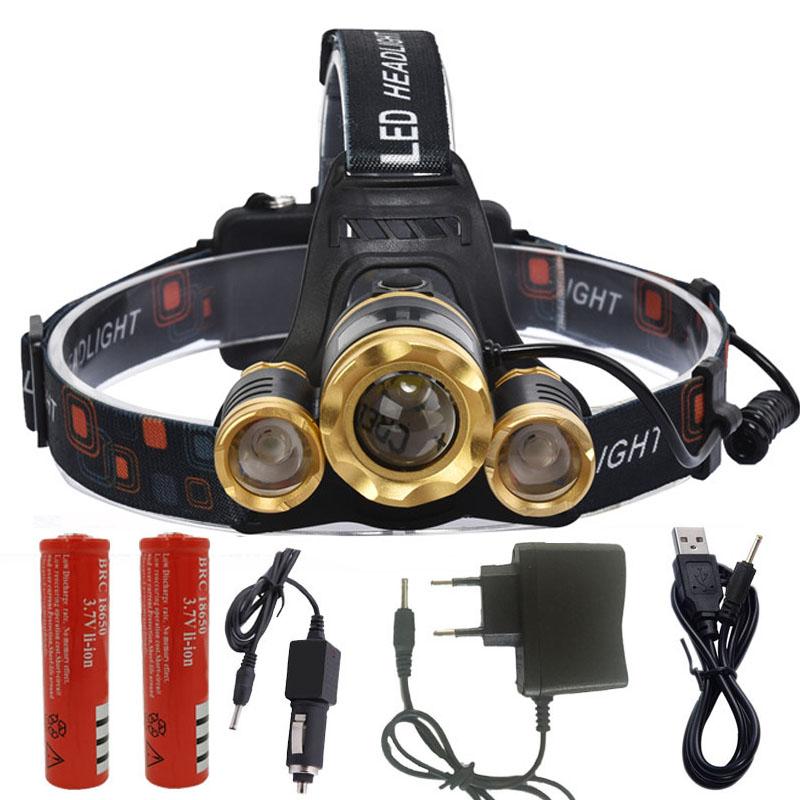 Светодиодные фары с возможностью масштабирования и регулировкой 1 * T6 и; 2 * Q5 USB аккумуляторная лампа налобного света с аккумулятором 18650