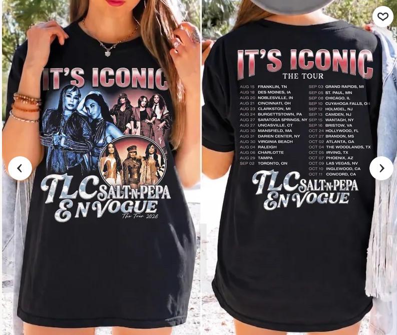 Винтажная футболка TLC Salt N Pepa En Vogue It's Iconic Tour, Музыкальная женская группа 90-х
