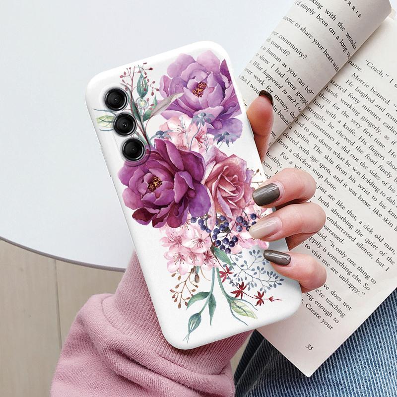 Чехол Funda Для Samsung Galaxy M14 M34 M54 5G Чехол Цветы Сердце Мультфильм Мягкий ТПУ Couqe Для Samsung M 14 Леопардовый Capa
