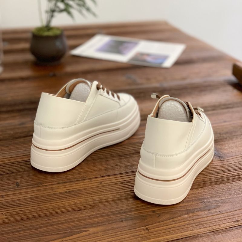 Женские белые туфли Весна Новые универсальные увеличивающие рост стельки 6 см толстая подошва Muffin Двусторонние кроссовки Кроссовки