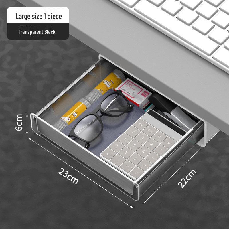 «Липкий ящик под столом»: Скрытое хранилище для телефонов, канцелярских принадлежностей и многого другого.