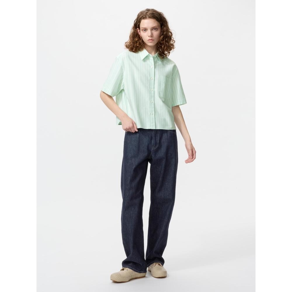 Uniqlo Японская рубашка Оксфорд в полоску