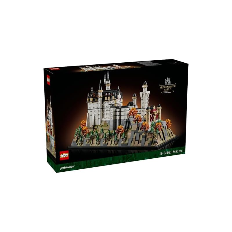 LEGO Architecture Neuschwanstein Castle Toy, Birthday Gift, Building Blocks, Men's and Women's Interior Decor, Stylish Figure, Collectible, 21063