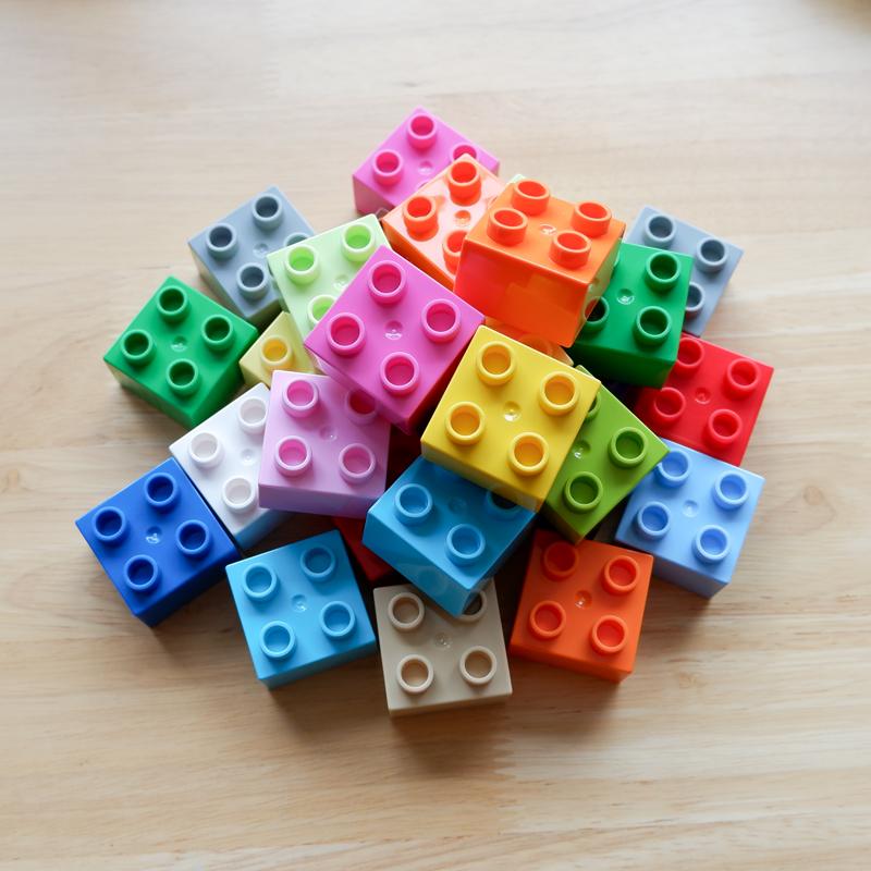 50 Pieces 2x2 Big Size Building Blocks High Brick DIY Assembly Educational Creative Toy Compatible Large Bricks Children Gifts