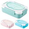 Ланч-бокс на 1350 мл с вилкой, ложкой, 5 отсеками, коробка для соуса, микроволновая печь, безопасный для пищевых продуктов, школьники, контейнер для еды Bento, кухонные принадлежности