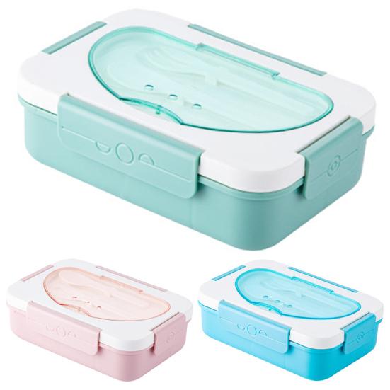 Ланч-бокс на 1350 мл с вилкой, ложкой, 5 отсеками, коробка для соуса, микроволновая печь, безопасный для пищевых продуктов, школьники, контейнер для еды Bento, кухонные принадлежности