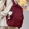 Female Large Capacity Schoolbag Girls Solid Color Backpack Junior Senior High School Student Backpack