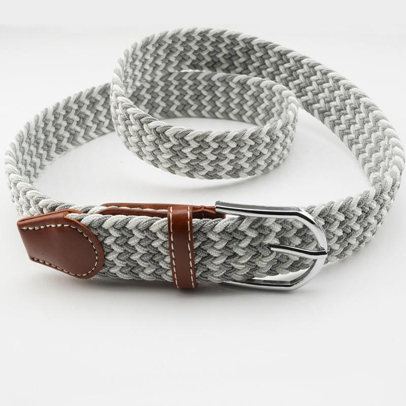 Холщовый тканый ремень, непористый эластичный тканый эластичный ремень с пряжкой, повседневный брючный ремень в корейском стиле, широкий для мужчин и женщин