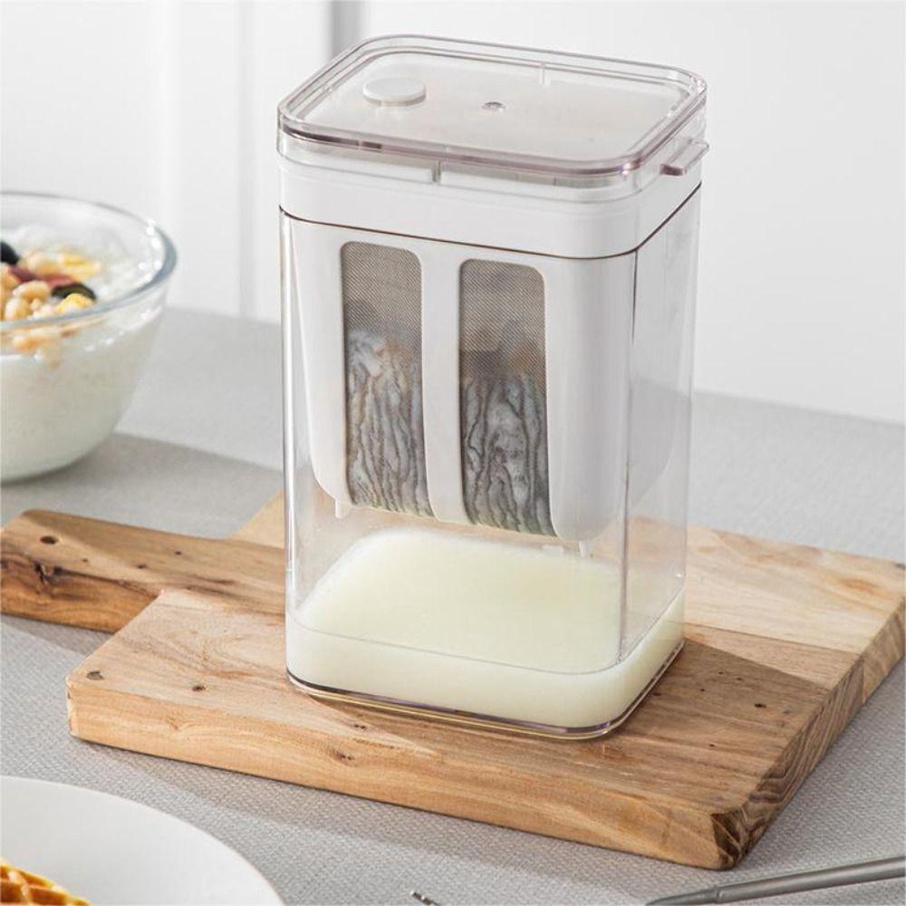 with Lids Yogurt Filter 1100ML Whey Separation Tools Washable Greek Yogurt Strainer Milk Tea