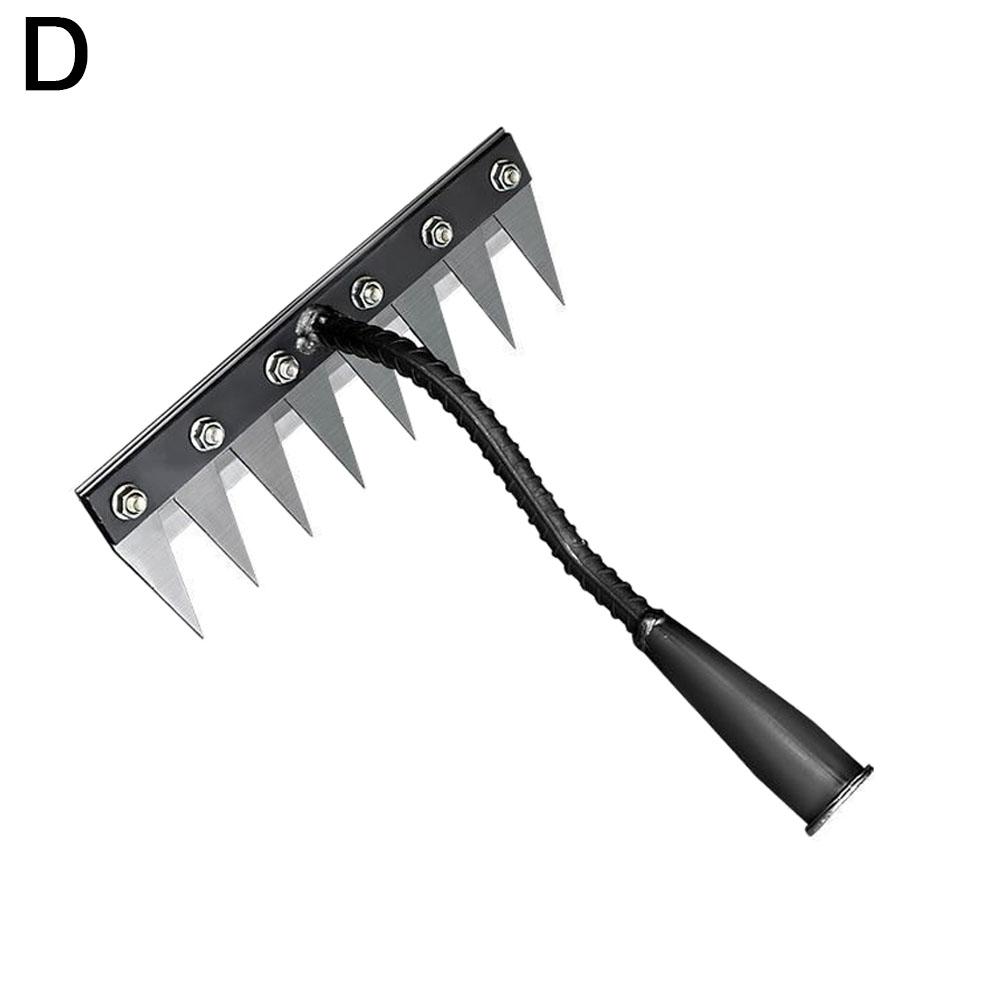 Teeth Garden Weeding Rake, Carbon Steel Removable Soil Hoe Straw Rake, Solves Weeding Inefficiency & Soil Loosening Trouble