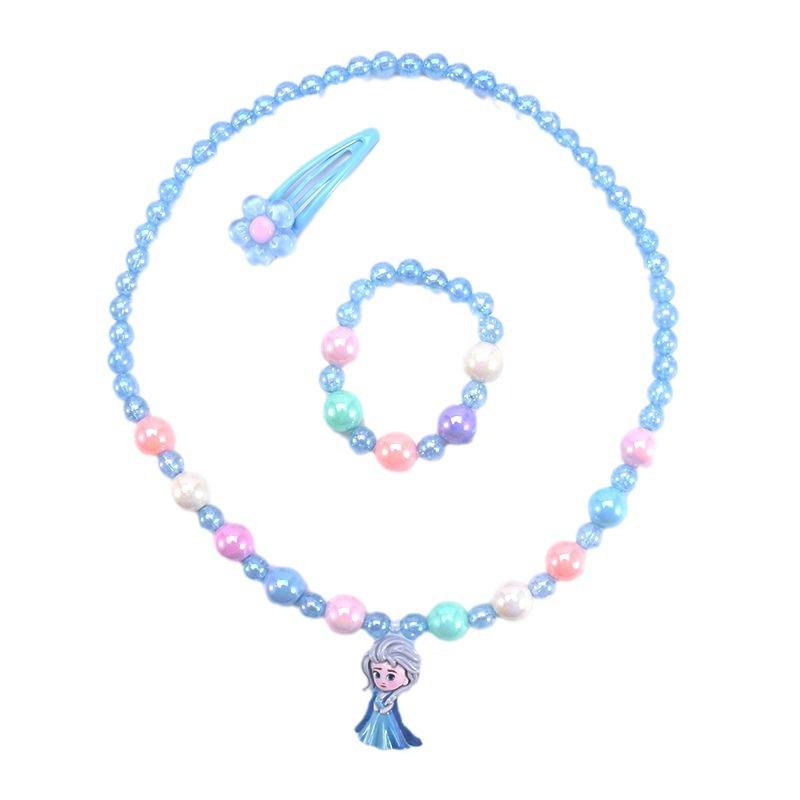 «Подарочная коробка для украшений серии «Принцесса»: Аксессуары для волос, ожерелье и браслет для детей «Эльза и Жасмин»