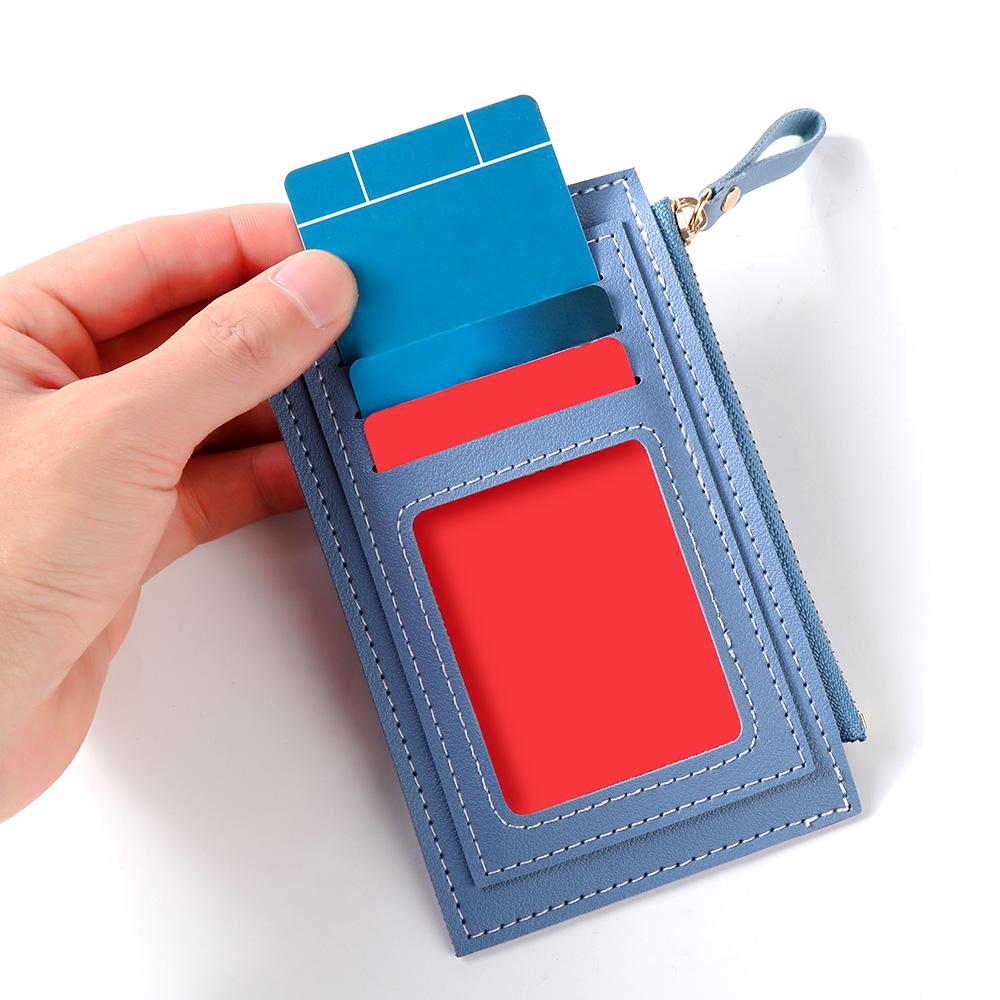 Подарок для девочек и дам, держатель для именных карт, чистый цвет, мини-бизнес-кошелек, короткий кошелек, держатель для кредитных карт