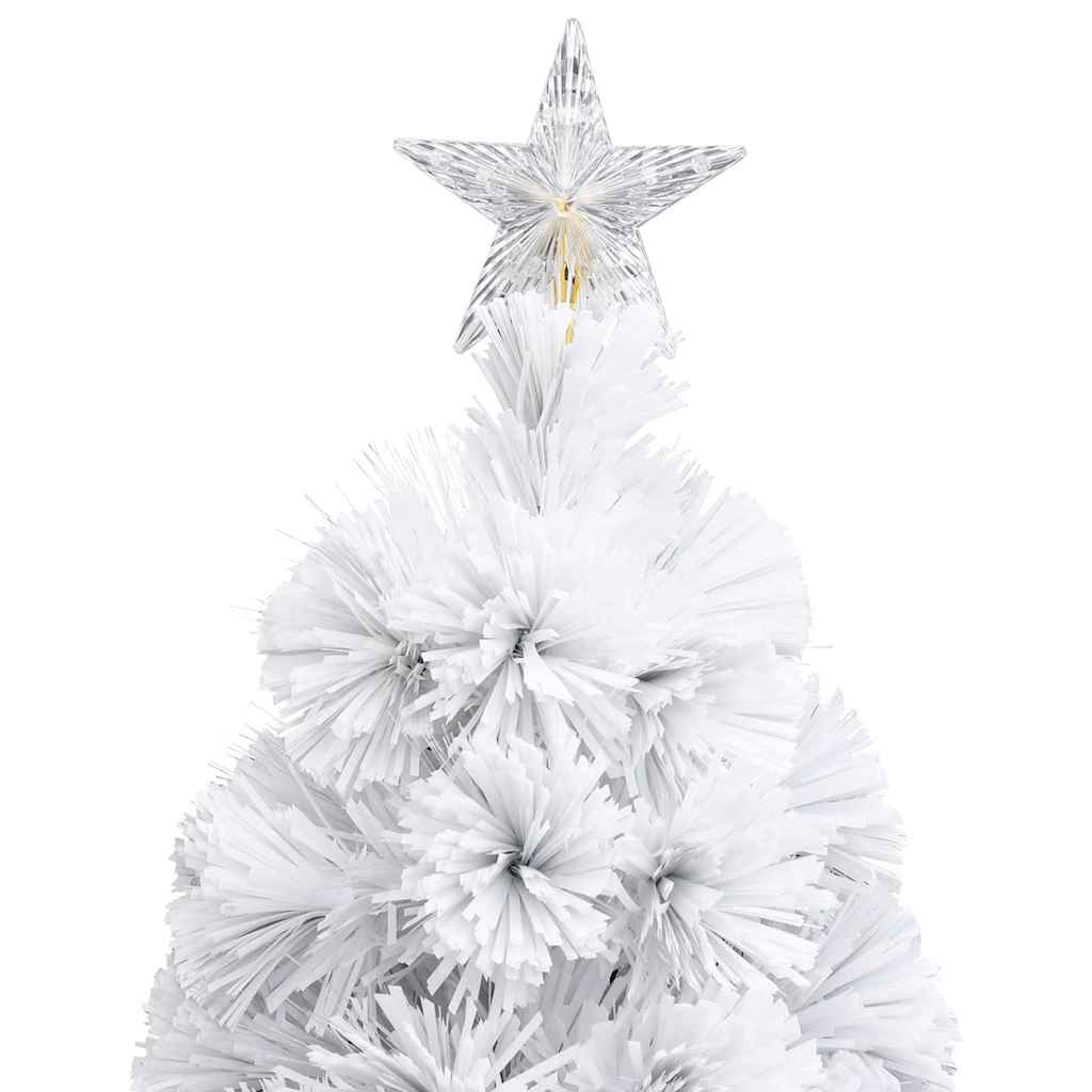 vidaXL Künstlicher Weihnachtsbaum mit Beleuchtung Weiß 240cm Glasfaser