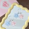 Sweet Jelly Color Sakura Keychain Pendant Creative Lovely Flower Keyring Cute Fashion Backpack Hanging Ornaments Couple Gifts