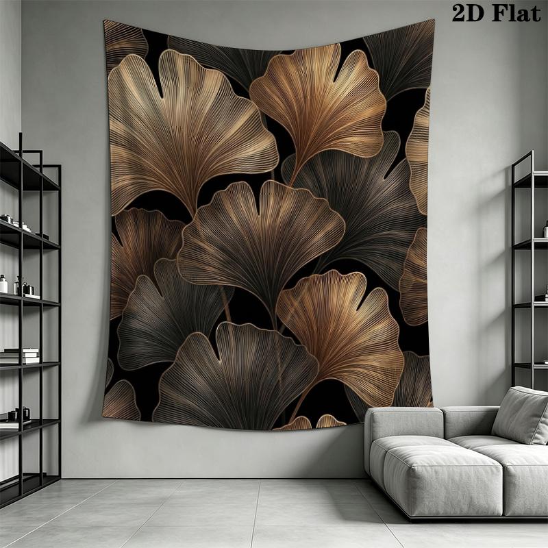 Ginkgo Leaves Wall Tapestry Aesthetic Wall Hanging Printed Fabric Blanket Decorative Tapestries for Bedroom Living Room Home Decor