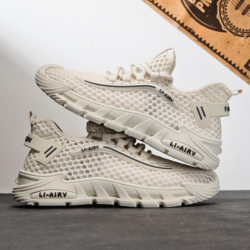 Обувь мужская летняя 2025 года, новые дышащие удобные сетчатые кроссовки, спортивная трендовая обувь для бега, модная трендовая повседневная обувь