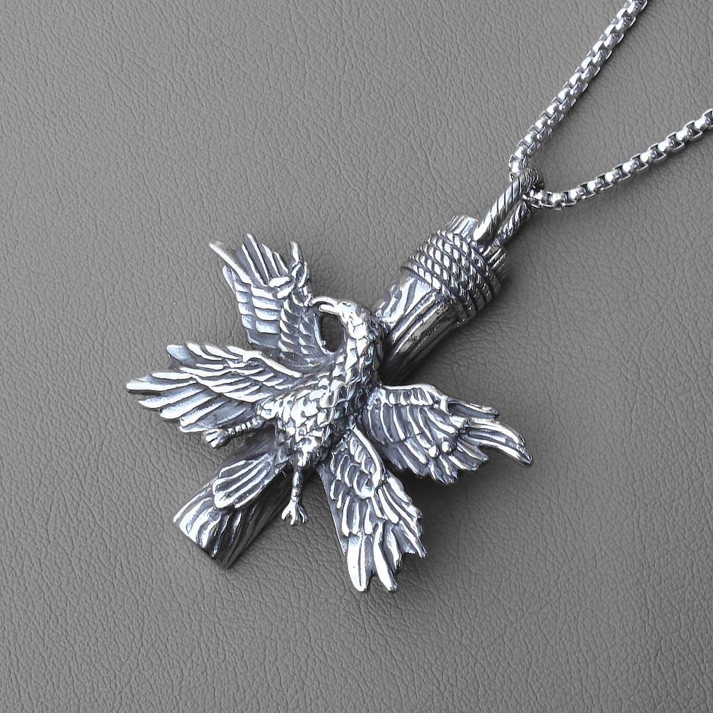 Wings Pendant Men's Accessories Punk Necklace Cross Accessories Angel ,A Gift for My Boyfriend