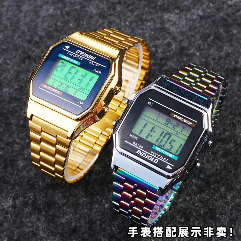 Тонкий стальной ремешок для часов Casio стальной наручный ремешок a158 / a159 / A168 /a169 /b650 /aq230/ 700 маленькая золотая серия часов 18 мм Ремешок