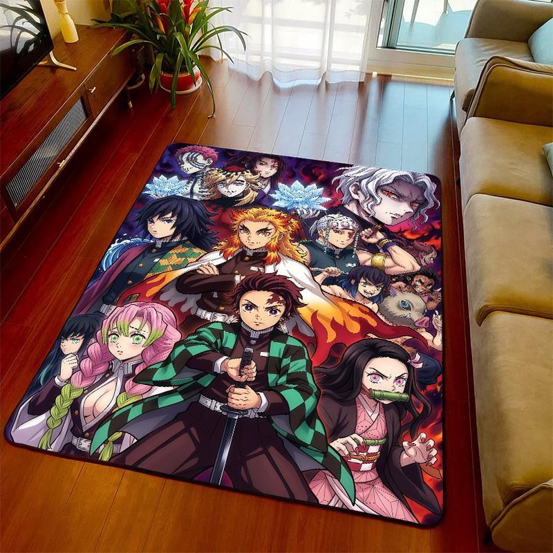 Demon Slayer Soft Surface Rug Carpet Anime Floor Mat Anti Slip Design for Bedroom Living Room Home Decor -QJY