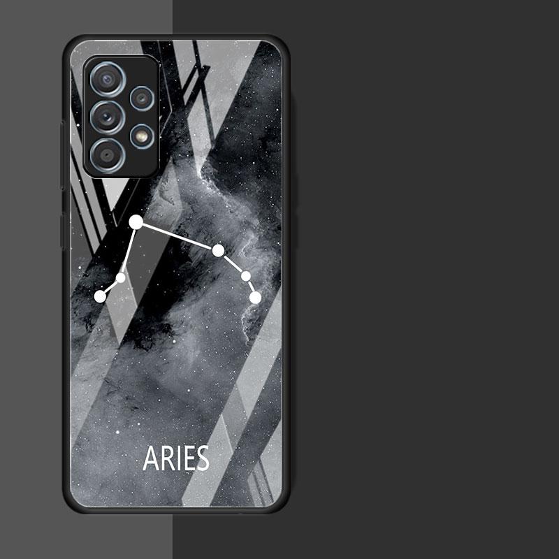 Стеклянный чехол с двенадцатью созвездиями для Samsung Galaxy A52 A71 A50 A51 A70 A21s A31 A72 A10 A12 A30 A22 5G, чехол для телефона