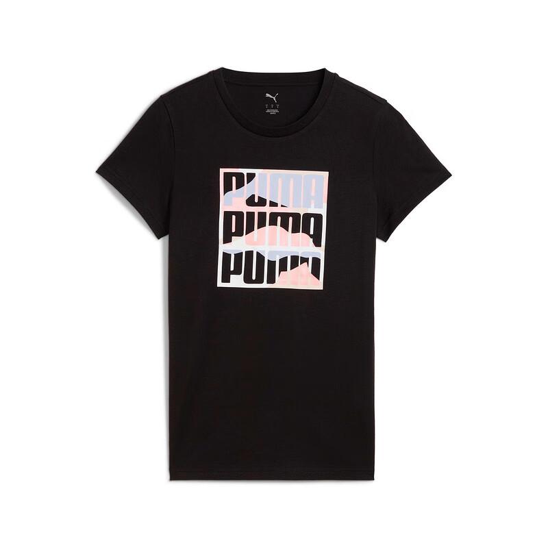 Puma Fashion Sports Casual Short Sleeve Regular T-Shirt Women Tops Black 687716-01
