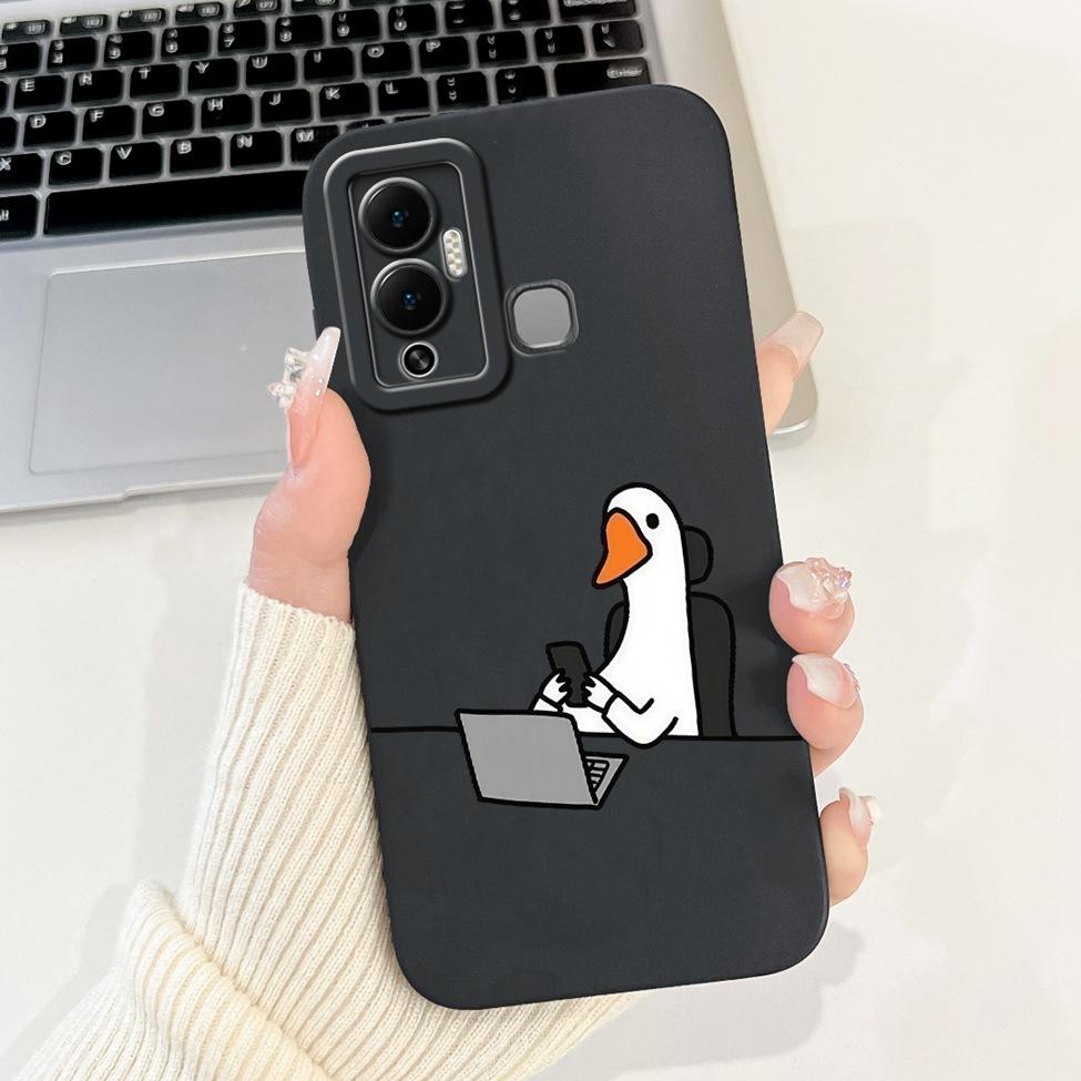 For Infinix Hot 12 Play Case Silicone Cute Fashion Butterfly Love Painted For Cover Inifnix Hot 12 Play Phone Case X6816 X6816C