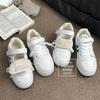 Новые товары в продаже осенью и зимой, новые бархатные маленькие белые туфли, женские универсальные хлопковые туфли на липучке 690