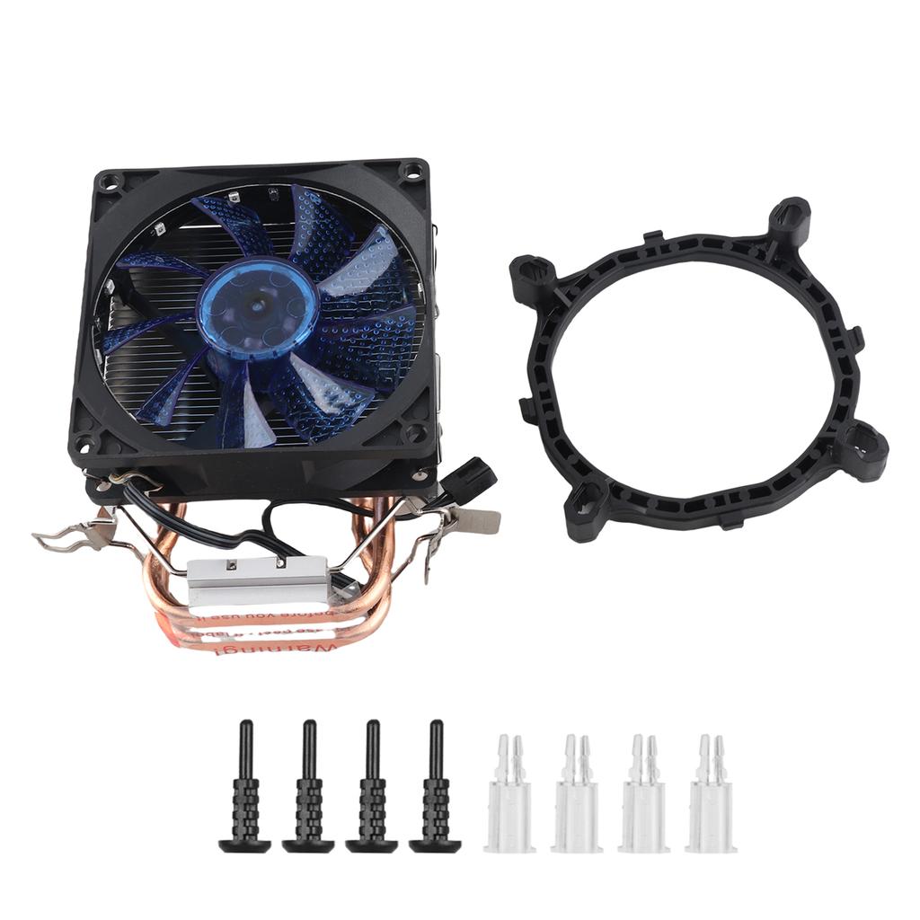 Вентилятор охлаждения ЦП Двухрядная тепловая трубка 3-контактный интерфейс Компьютерные аксессуары(синий свет)