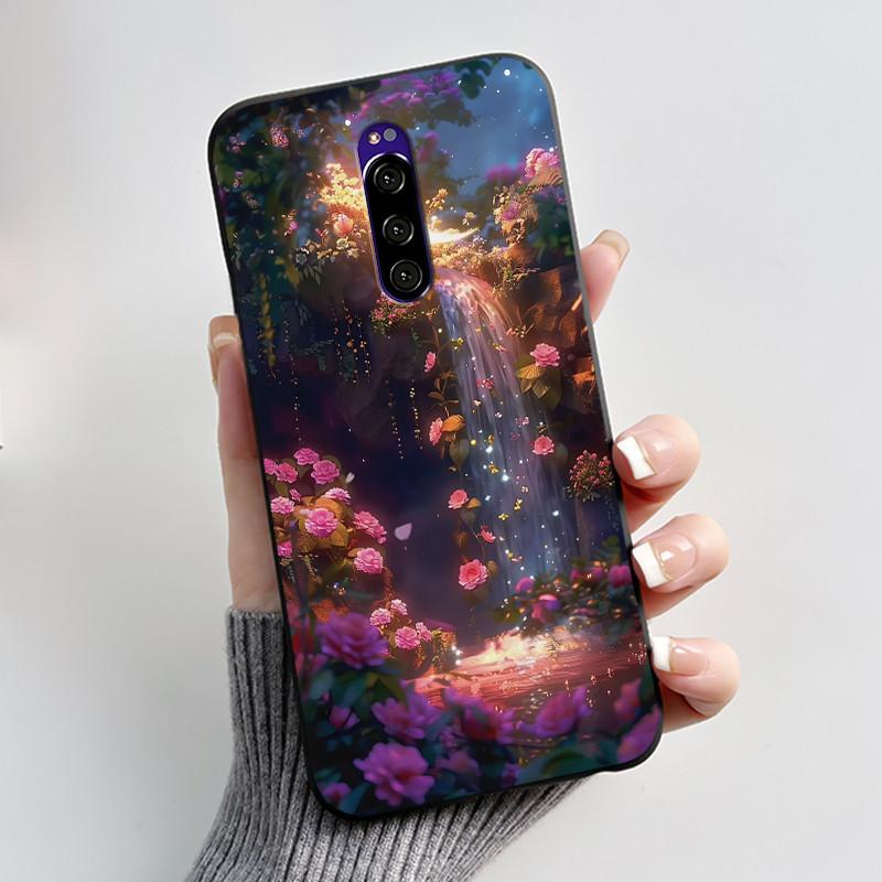 Для Sony Xperia 1 Чехол Роскошный Милый Кролик Любовь Забавный Черный ТПУ Мягкий Силикон Защитная Задняя Крышка Для Чехла Телефона Sony Xperia1
