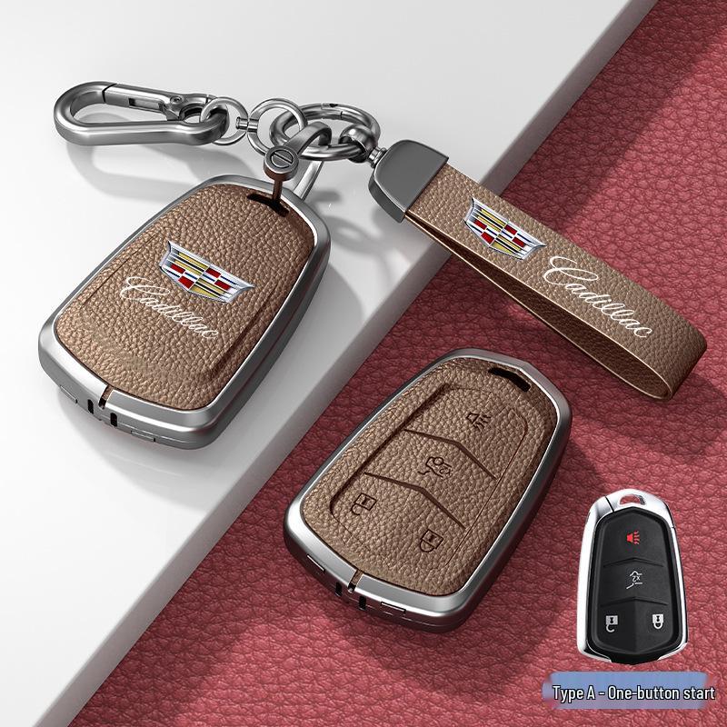Кожаный чехол для ключа для Cadillac XT5/CT6/XT4/XTS и ATSL – Унисекс-дизайн с пряжкой