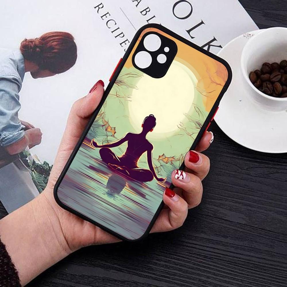 Чехол для телефона Йога для iPhone 14 11 12 13 Mini Pro Max 8 7 Plus X XR XS MAX Полупрозрачная матовая крышка