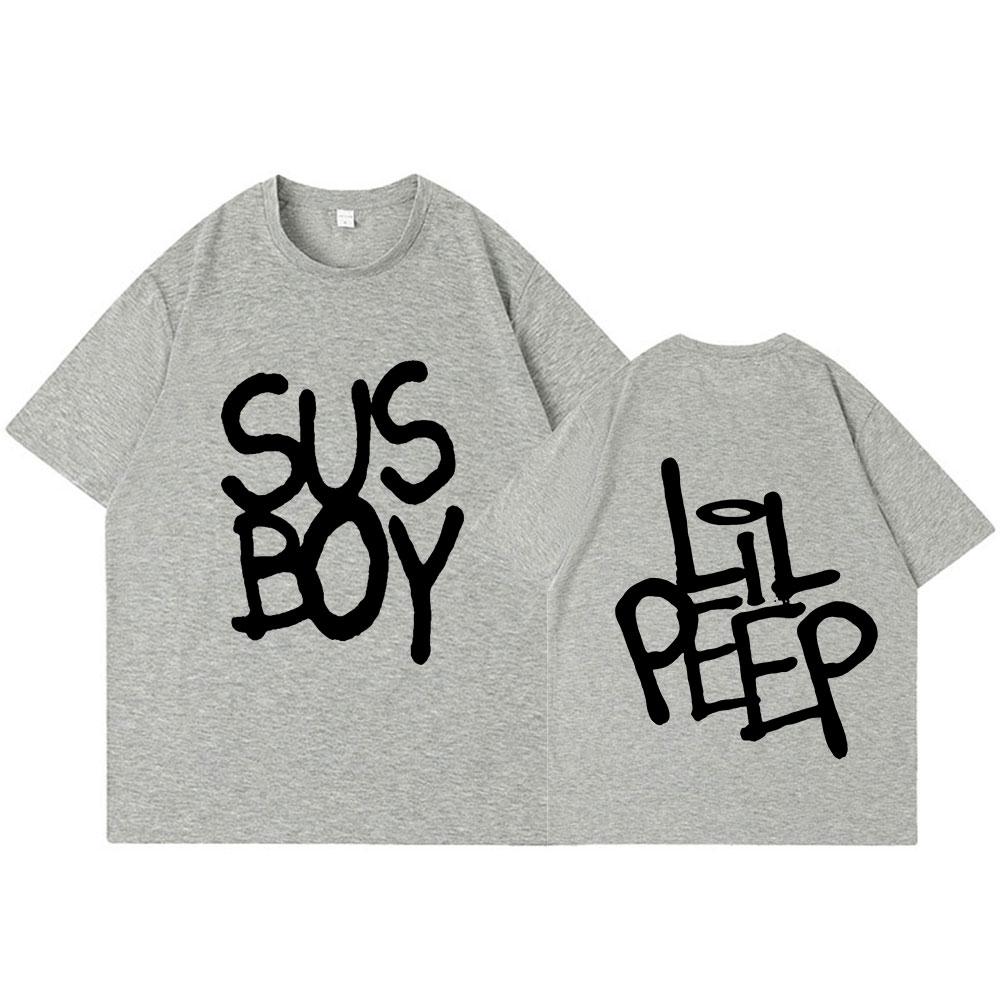 Горячий рэпер Lil Peep Sus Boy Розовая футболка Унисекс Мода Хип-хоп Футболка с коротким рукавом Высококачественная Оверсайз Хлопковая футболка