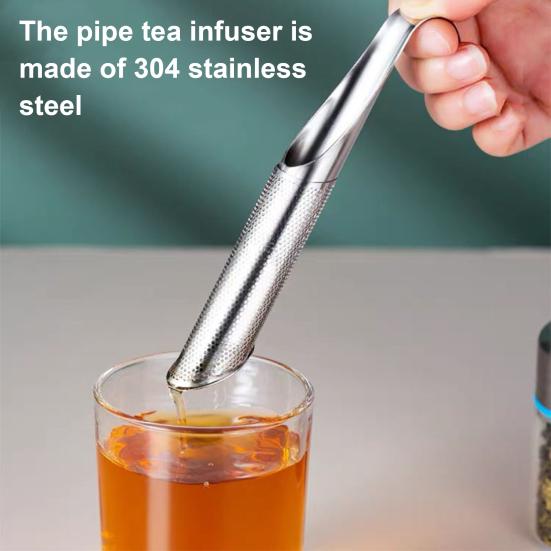 Фильтр для чая из нержавеющей стали, ситечко для заваривания листового чая, с мелкими отверстиями, диффузор с интервалом для чая, трубка для заваривания чая для офиса и семьи