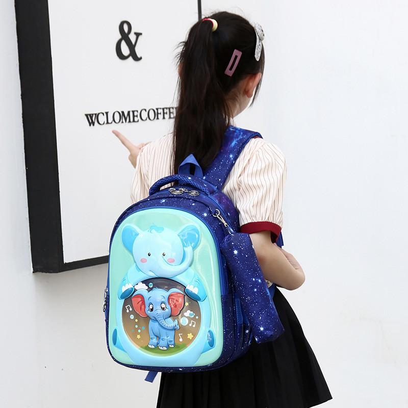 Breathable Nylon Backpack For Children Colorful Animal Patterns Unisex Primary School Bag