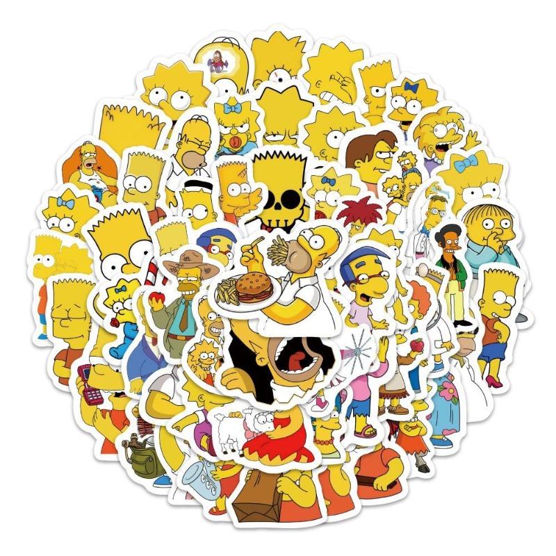 100pcs The Simpsons funny stickers cute cartoon anime DIY luggage notebook phone case cup decorative graffiti toy gifts 6