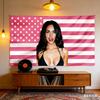 1 шт. Коллаж с флагом США Меган Фокс Гобелен Полиэстер 2D Печать Настенное искусство для Спальни Гостиной Эстетичный Декор Подарок для Фаната Знаменитости