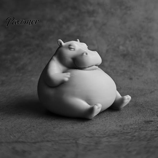 Настольные украшения для мелких животных, 3D-печатная фигурка пухлого бегемота, статуэтка ленивого бегемота, милый декоративный элемент для ландшафтного дизайна рабочего стола дома и в офисе