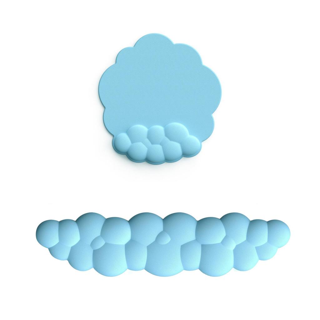 Кожаный коврик для мыши Cloud и подставка для запястий из пены с эффектом памяти - Нескользящая силиконовая поддержка для клавиатуры