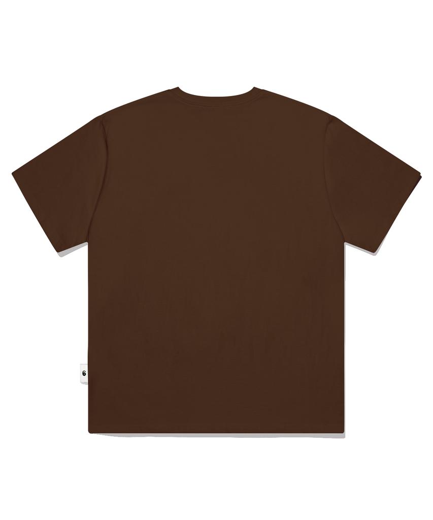 ESCAPEFROM Dot Star Bloom Print Oversized Short Sleeve T-Shirt Brown