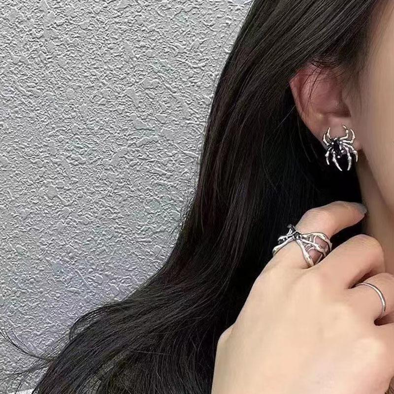 1 пара готических ретро-сережек из циркония в стиле «старый паук», черные серьги из циркония в подарок