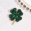 High Quality Crystal Brooch Luxury Design 18k Gold Plated Large Rhinestone Brooch Pins Clover Women PD1971