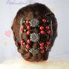Flower Cute Butterfly  Stretchy Hair Accessories  Double  Wood Beads Magic Hair Comb