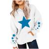 Women's Hooded Gradient Printed Long Sleeved Sweatshirt Loose Women's Sweatshirt  Sweatshirt