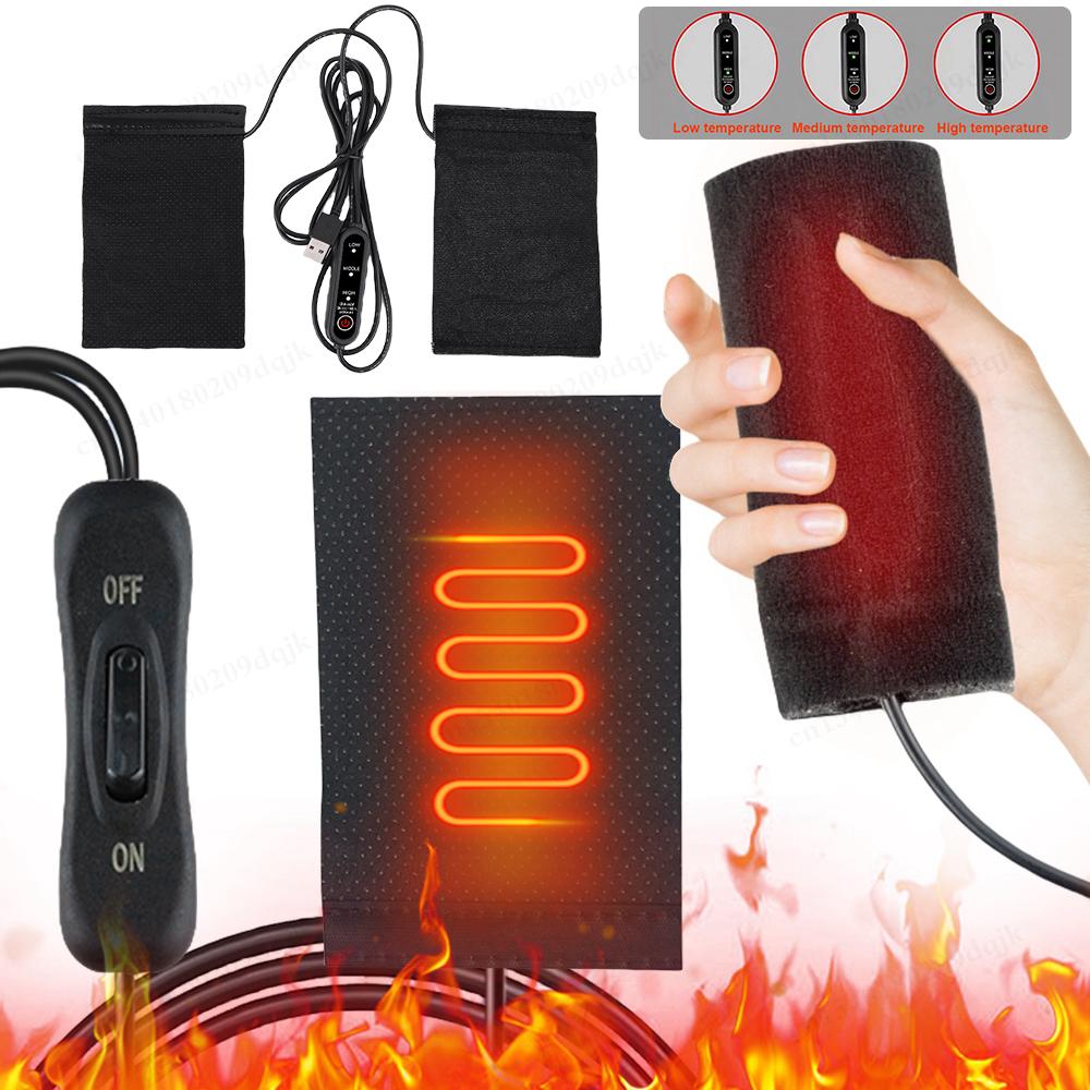 12V USB Мотоциклетная Греющая Накладка на Руль 3 Режима Подогреваемые Рукоятки Электрическая Греющая Накладка на Руль Мотоциклетные Аксессуары