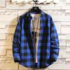 Модная рубашка с длинными рукавами в крупную клетку, мужская новая свободная повседневная рубашка в корейском стиле