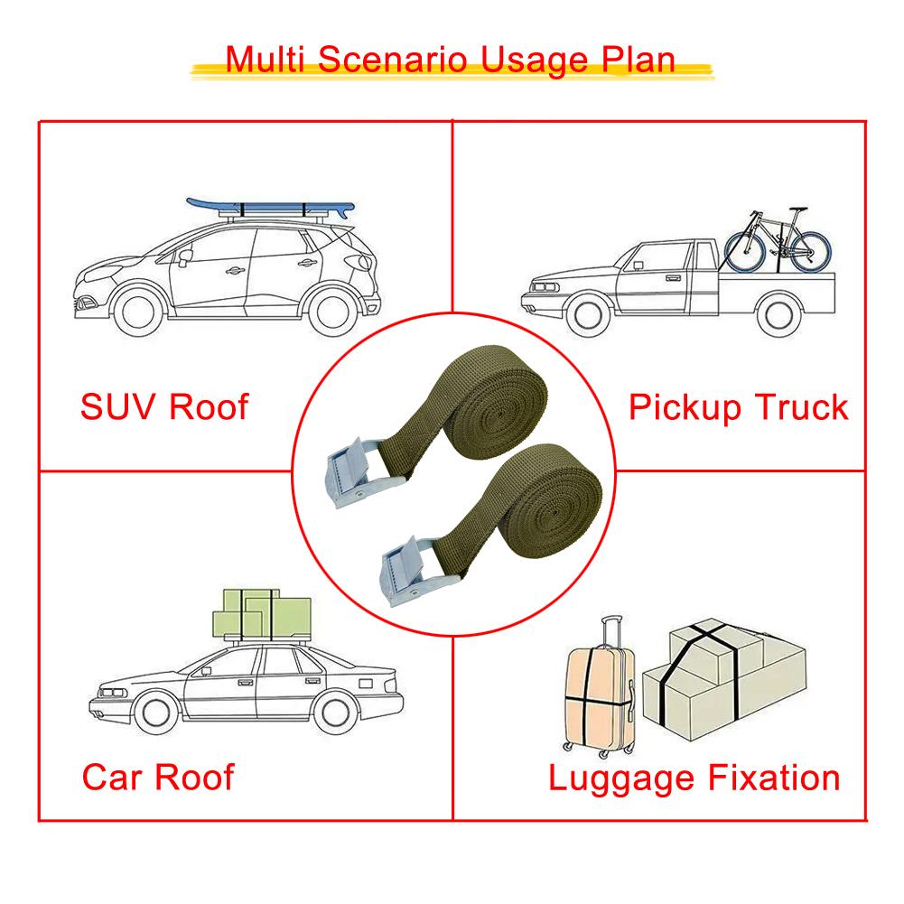 2 шт., 5 м, автомобильный натяжной трос, ремень, прочный ремень с храповым механизмом, автомобильная сумка для багажа, грузовой ремень для грузовика, мотоцикла, велосипеда, лодки