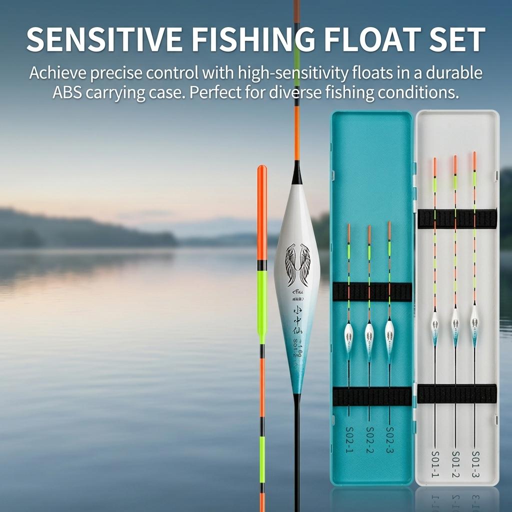 High-Sensitivity Thickened Fishing Float Set For Carp Day And Night Use With Storage Box