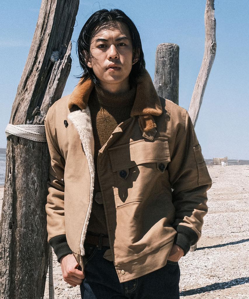 Vdr Heavy Moleskin Motorcycle Fur Jacket [Sand]